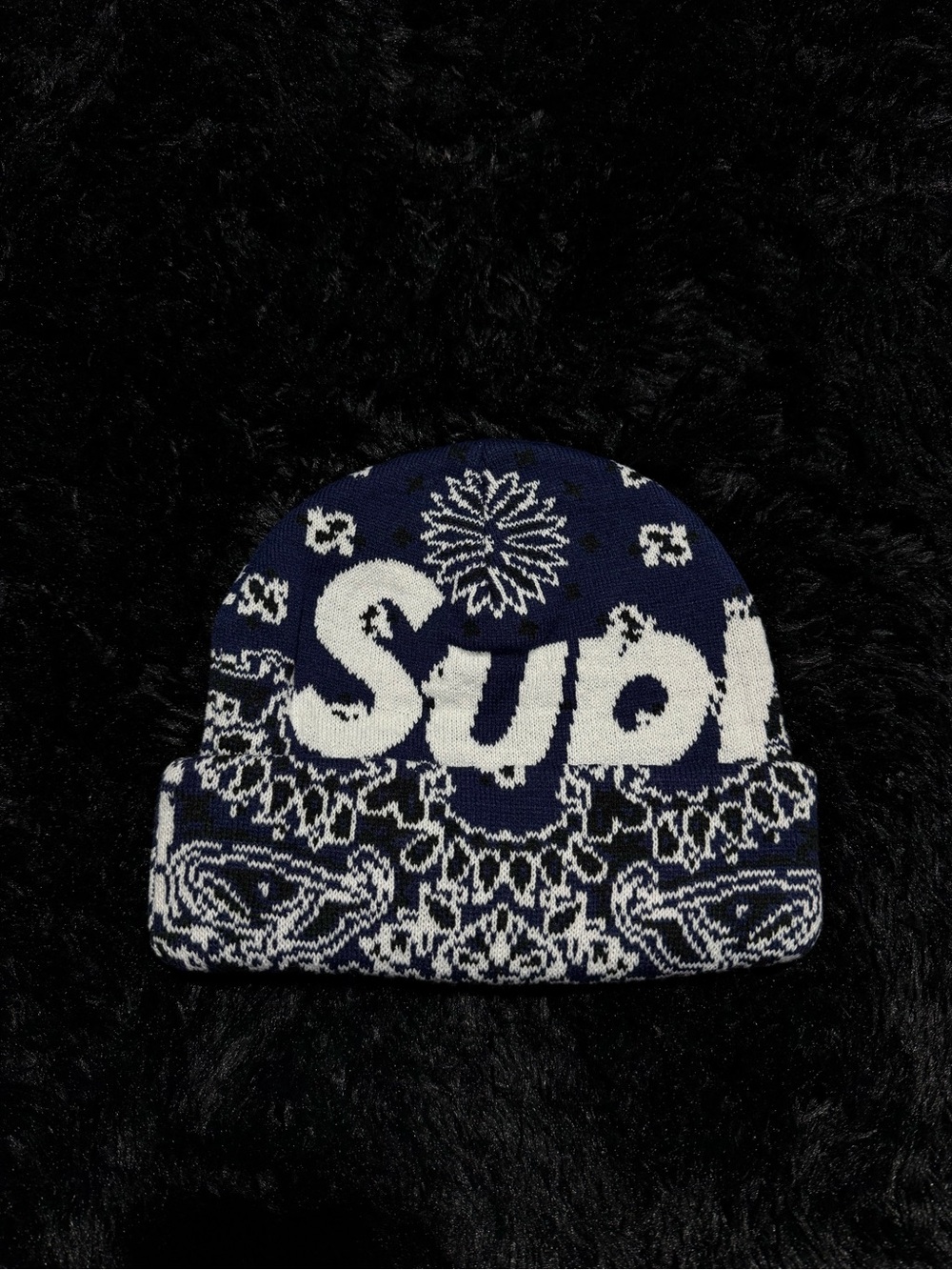 Supreme Bandana Beanie - Blue